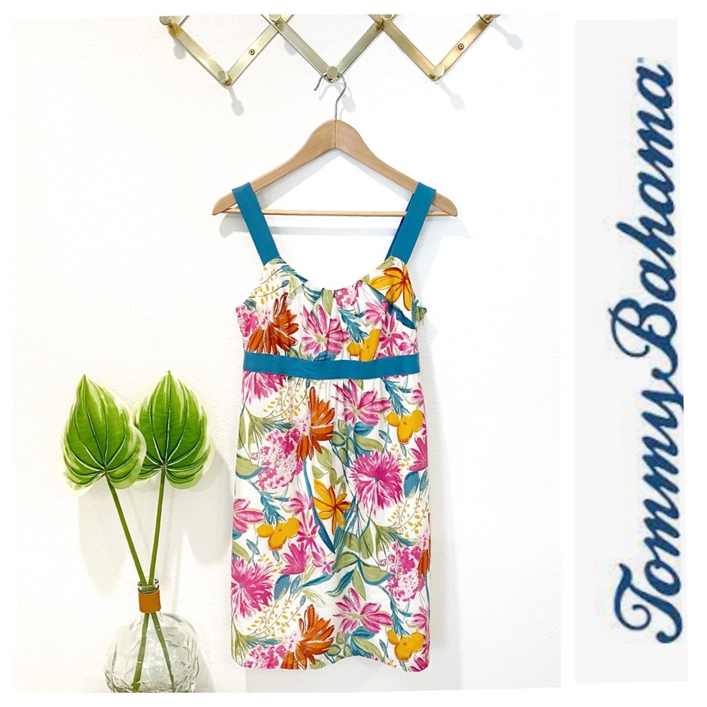 Tommy Bahama Sun Dress Tropical Floral Print Silk Blend 4
